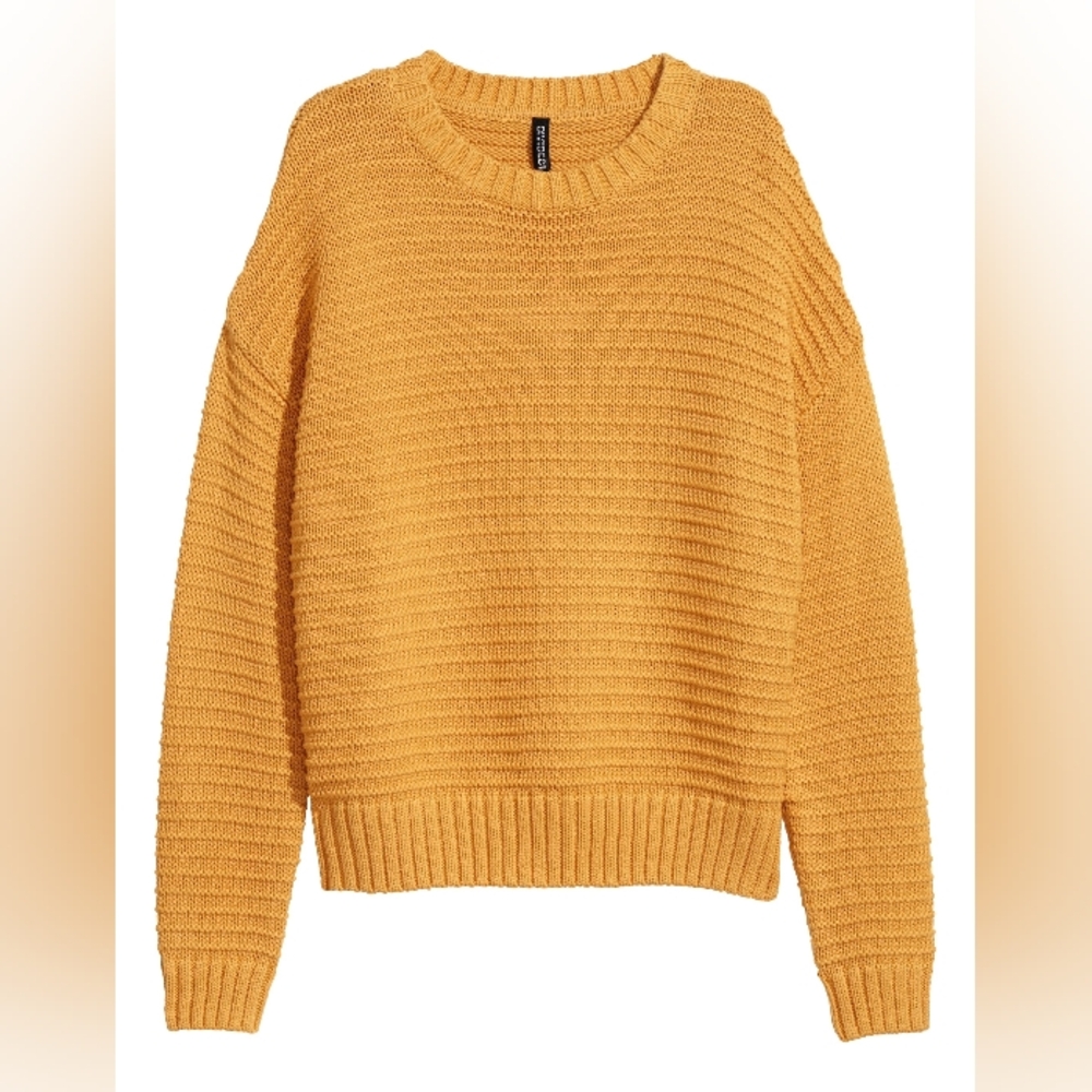 Medium Textured Cozy Mustard Sweater - Picture 2 of 6